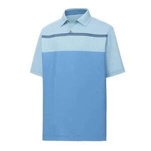 FootJoy Men's Blue Lisle Engineered Pinstripe Self Collar Polo Shirt Size Large